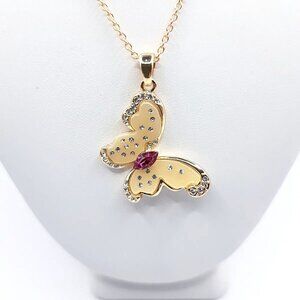Pinkfire Butterfly Necklace